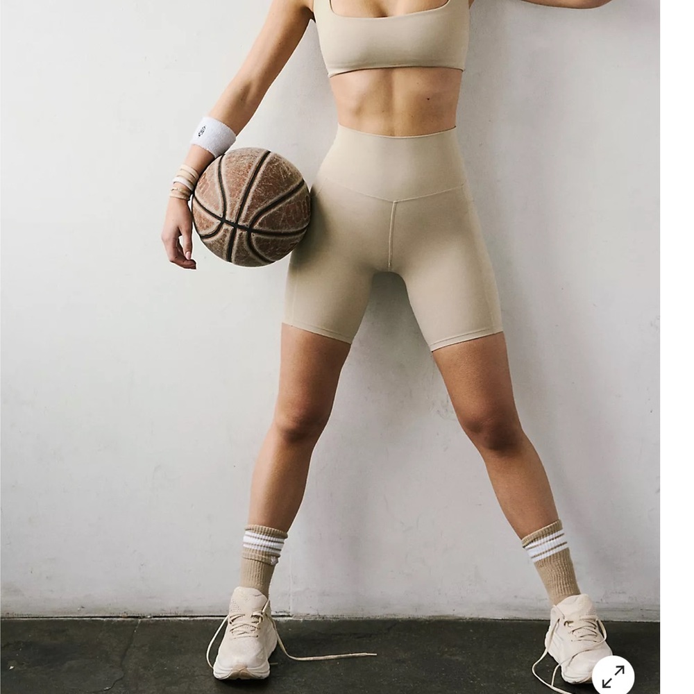 Free People Tan Bike Shorts